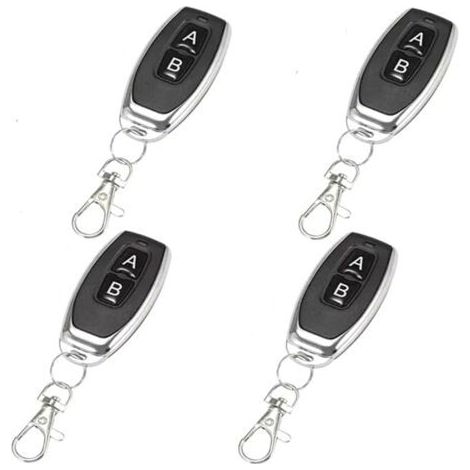 Télécommande 433 MHz AB Boutons Matal Transmetteur sans Fil Code d'apprentissage Télécommande Intelligente pour Ouvre Porte de Garage(4 articles) (1/4)