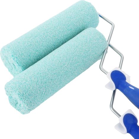 Lot de 2 rouleaux de peinture murale - Grand rouleau de peinture de 225 mm - En microfibre - Pour mur et plafond - Pour peindre des surfaces lisses (1/5)