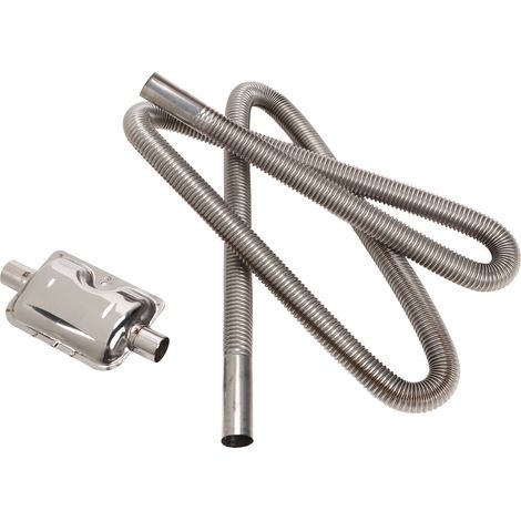 Tuyau d'échappement silencieux pour chauffage stationnaire, réservoir diesel en acier inoxydable, durite d'aération, diamètre intérieur 2,5 cm, longueur 2 m, kit complet (1/5)