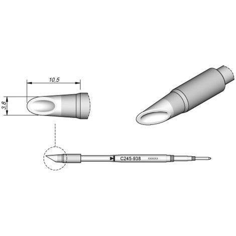 JBC Tools Lötspitze Lotdepotspitze Spitzen-Größe 3.8 mm Inhalt 1 St. (1/2)