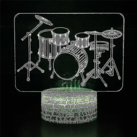 Lampe de chevet LED à illusion d'optique 3D, 7 couleurs, tactile, style Art Déco, pour enfant (1/3)