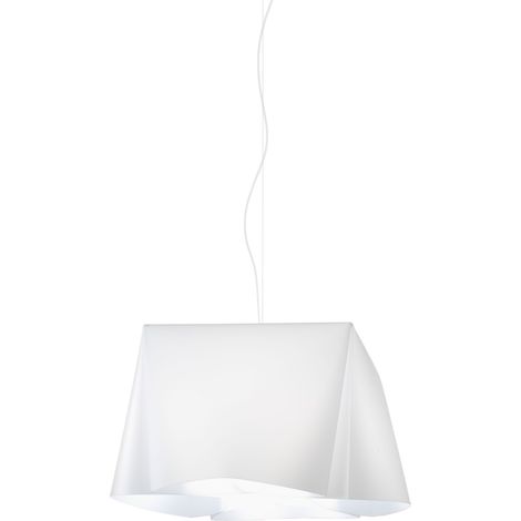 Sospensione Moderna Wanda Polilux ® Bianco E Metallo Cromo 1 Luce E27 (1/2)