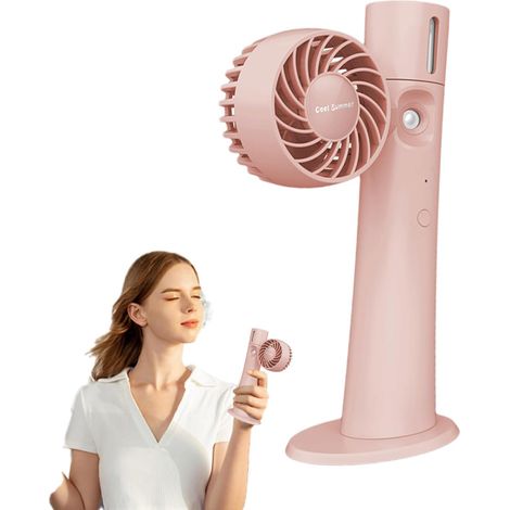 Ventilatore nebulizzatore portatile per esterni, ventilatore nebulizzatore per esterni Ventilatore nebulizzatore silenzioso a 2 velocità, raffreddamento con rotazione di 90 gradi e luce