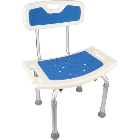 ®Chaise de Douche avec Dossier Rembourré Charge 150KG Réglable en Hauteur Pieds Caoutchouc Antidérapants (1/4)