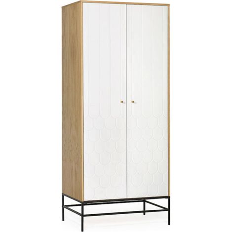 Armoire 2 Portes Design "Lia" 190cm Blanc (1/4)