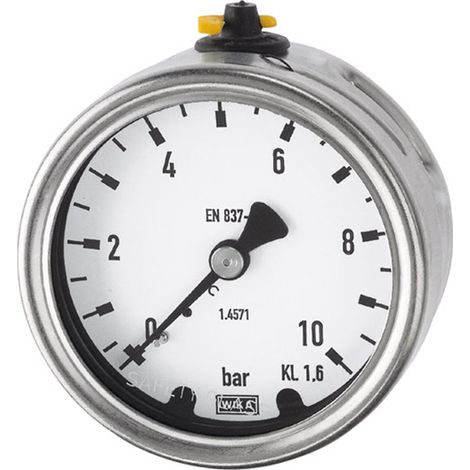 Riegler Manometer, CrNi-Stahl, G 1/2 hinten exzentr., 0 - 25,0 bar, Ø 100 (1/2)