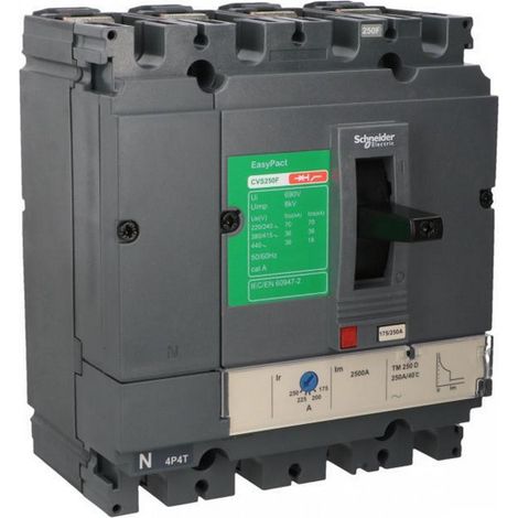Disjoncteur de puissance 250 A 4 pôles 36 kA EasyPact Compact CVS CVS250 TM250D LV525353