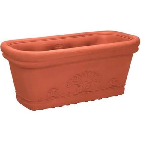 FIORIERA FLORA FESTONATA 60 - 80 cm.80x40 h.33 - in plastica color terracotta