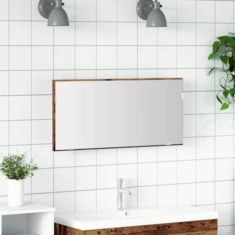Spiegel mit Spiegel Altholz 80 x 37 cm Glas und engineered Holz