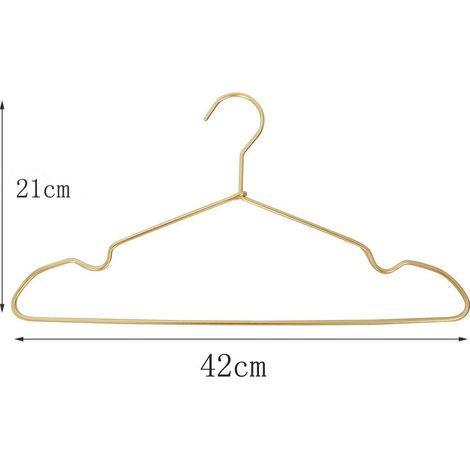 Porte-Manteaux En Métal Doré Brillant - 42 cm - Cintre Pour Costume - Cintre Pour Robe Avec De Grandes Entailles - Paquet De 10 (1/5)