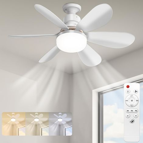 Ventilateur de plafond lumineux de 20,47 pouces avec télécommande, éclairage LED de 40 W, gradation à 3 couleurs, interface E27. (1/5)