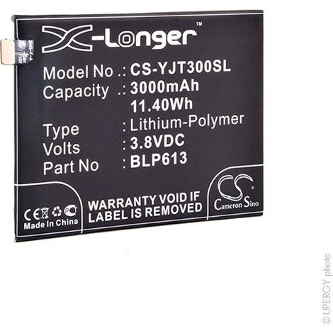 NX - Batterie téléphone, smartphone, GSM pour Oneplus 3.8V 3000mAh - BLP613 (1/4)