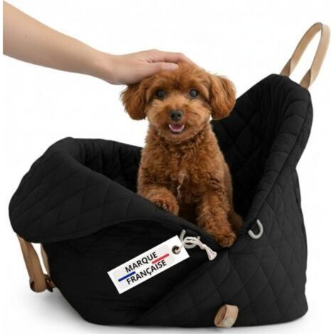 Sac Transport Chien Voiture avec Coussin, Siege Auto Chien, Sac de Transport Chat à Bandoulière avec Laisse de Sécurité, Sacs pour Petits Chiens jusqu'à 5kg, Panier de Voyage pour Chihuahua (1/5)