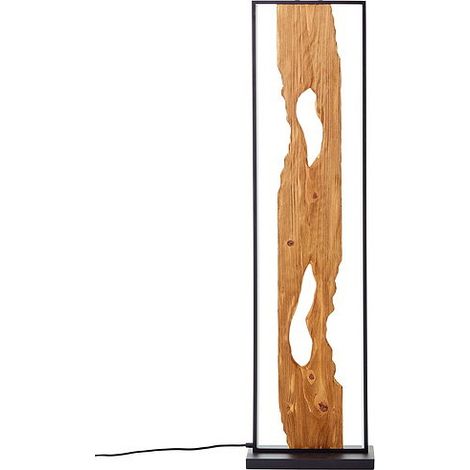 Standleuchte Chaumont Alu/Metall/Holz, schwarz/holz