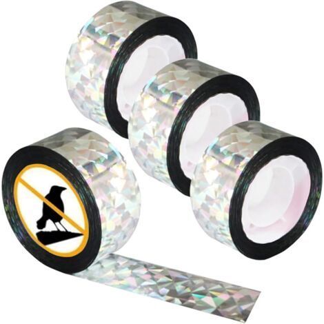 Anti-bird tapes, double-sided reflective with holographic stripe, to scare away birds in gardens and terraces (1/5)