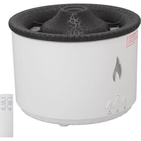 Diffuseur d'arôme Flamme, humidificateur par atomisation Seajelly, anneau de fumée avec télécommande, bleu craquelé flamme bicolore, 100-240V prise UE (1/5)