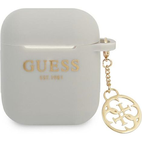 Guess GUA2LSC4EG AirPods 1/2 cover grigio/grigio Charm in silicone Collezione 4G (1/3)