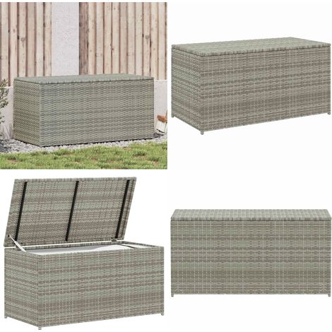 Gartenbox Poly Rattan 100x50x50 cm Grau - Außenaufbewahrung - Gartenkiste - Gartenbox - Stauraum Im Freien - Wetterfest - Home & Living
