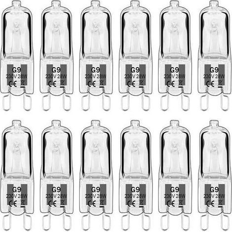 Ampoule LED G9,Ampoule Halogene G9 28W 230V, 350LM 2700K Blanc Chaud Dimmable, G9 Ampoules Capsule, pour Lustres, Lampes de Paysage, Appliques Murales, éclairage d\\'armoire, Lot de 10 (1/5)