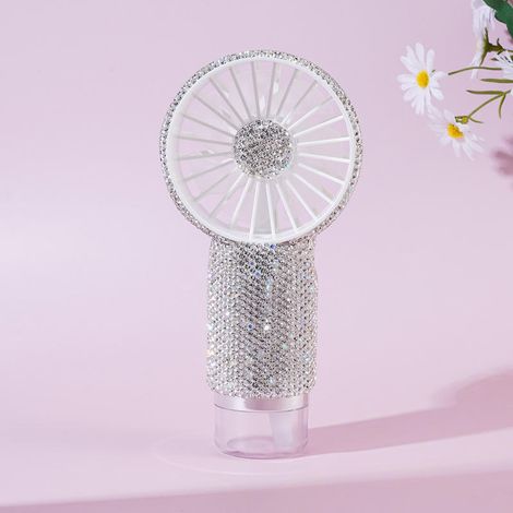 Ventilateur Portable à Main avec Brumisateur – Mini Ventilateur Rechargeable USB avec Strass, Longue Autonomie, Rafraîchissement Personnel pour Été (1/5)