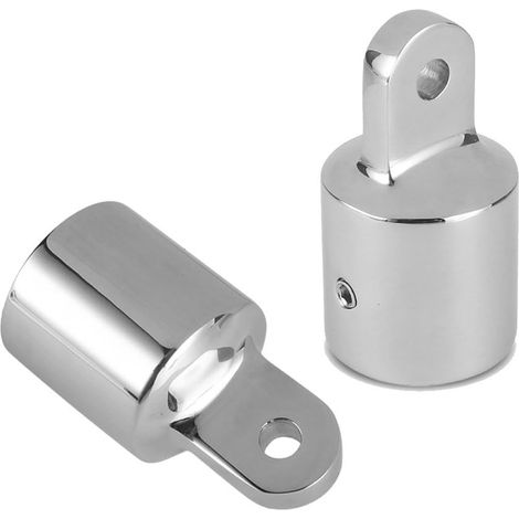 2 Stück Bimini-Top-Rohrkappen, Befestigungsöse aus Edelstahl 316, 1 Zoll (25 mm) Innendurchmesser