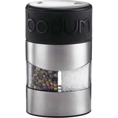 Bodum TWIN Salz- und Pfeffermühle schwarz und Edelstahl
