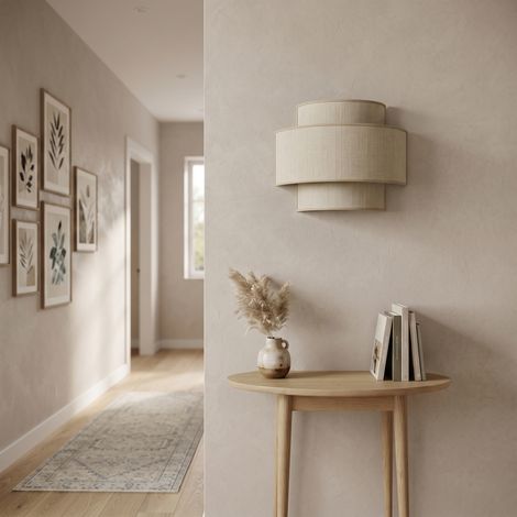 Aplique de Pared Doble en Lino Beige  Serie AISHA (1/5)