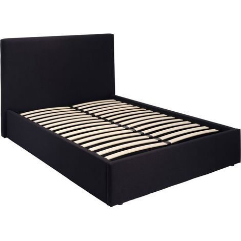 Wilder Double Bed Frame - House Weave - L208.5 x W154 x H112 cm - Onyx - Full Assembly Required