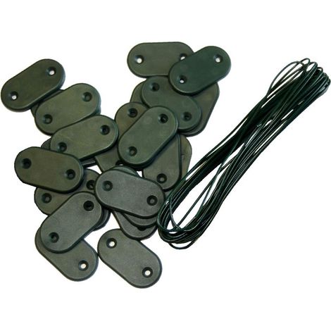 Maillestore – Kit de fixation brise-vue – 26 pastilles + 4m de fil métallique vert – Pour grillages et câbles – Fixation rapide et durable (1/2)