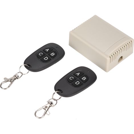 Relais sans fil télécommandé 4 canaux 433 MHz, kit émetteur-récepteur RF universel à apprentissage pour porte électrique avec éclairage 24 V (1/5)