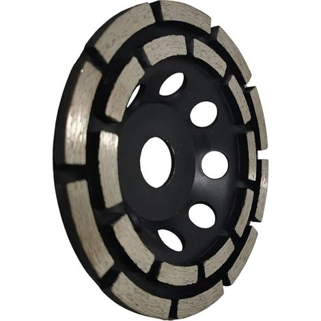 Disco de lijado y esmerilado de diamante, rueda de lijado abrasiva de diamante de doble hilera de 125 mm x 22,23 mm, para lijar soleras, losas de hormigón, baldosas y adhesivo para baldosas. (1/4)