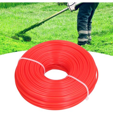 Fil de rechange pour coupe-bordures, haute flexibilité, installation facile, résistant à l'usure, corde de coupe en nylon rouge de 2,7 pouces de diamètre. (1/5)