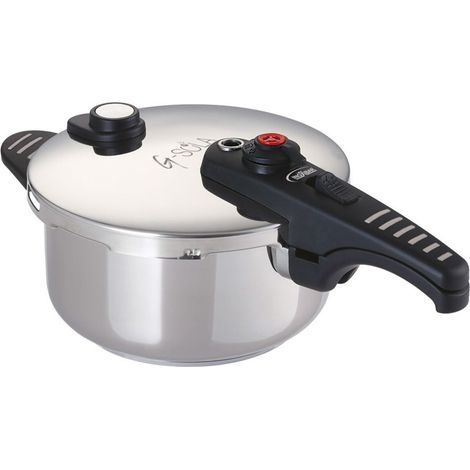 Olla a presión g-sola 4l acero inoxidable 2 niveles cocción