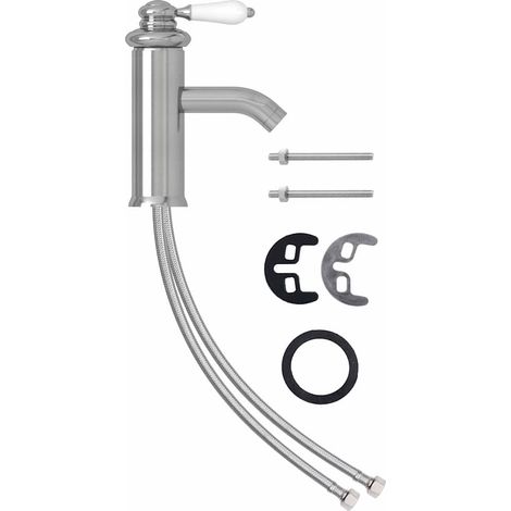 vidaXL Rubinetto per Lavabo del Bagno Argento 130x180 mm (1/5)
