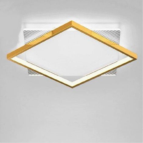 TrAdE Shop Traesio - Plafoniera Led 30watt Quadrata Oro Moderno Lampadario Soffitto Luce Fredda 71040 - (1/5)