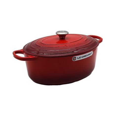 Le Creuset Cocotte ovale de en fonte, 35 cm, 8, 9 L, All Las Sources de Heat y compris induction, Cherry, 21178350602430 (1/3)
