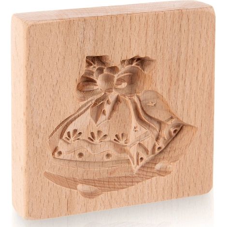 Wooden Bell Cookie Mold, 10x10 cm Beech Wood (1/5)