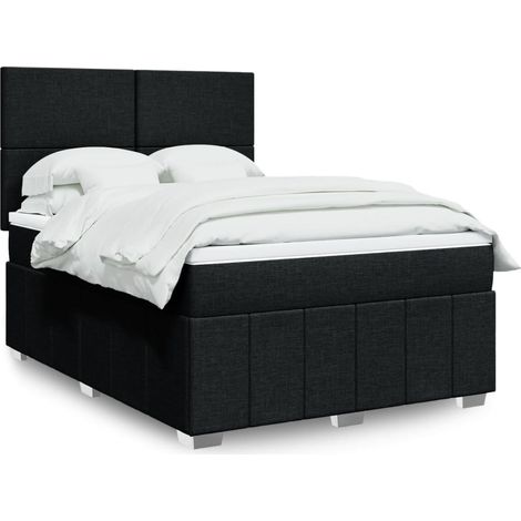 Boxspringbett mit Matratze Schwarz 140x190 cm Stoff vidaXL