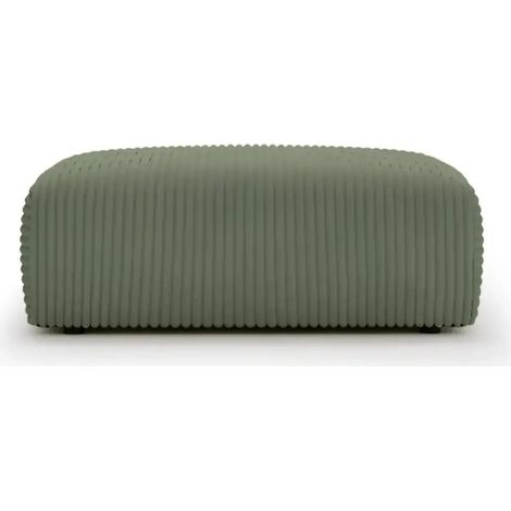 MILA - Pouf en velours côtelé Vert 110x72x40 cm
