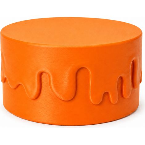 Recipiente decorativo naranja con tapa de rosca para objetos pequeños. (1/3)