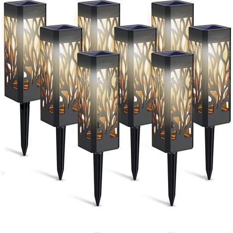Lot de lampes solaires LED, étanches, plastique, pour jardin, patio, allée (1/5)
