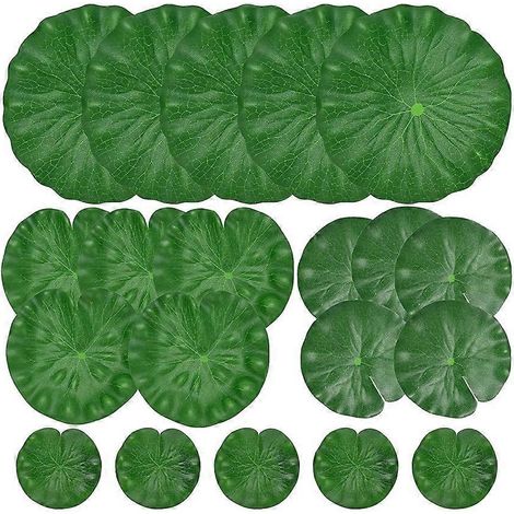Lot de 20 nénuphars artificiels pour bassins, feuilles de nénuphar flottantes réalistes, feuilles de lotus artificielles (1/5)