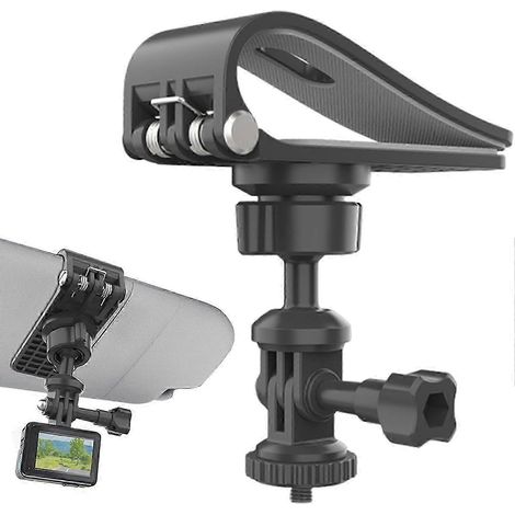 Fixation rapide pour caméra sport sur pare-soleil de voiture avec interface 1/4 pouce (1/5)