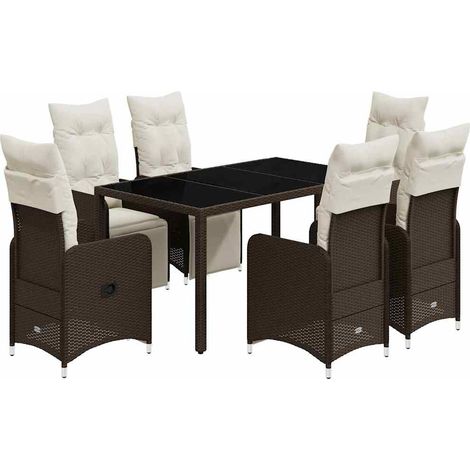 Maison Exclusive - Set de mesa y sillas jardín 7 pzas con cojines (1/5)