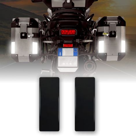 Rifrangenti Adesivi 3D per Bauletti Moto, Nero, 2 Pezzi, 4 x 10 cm (1/5)