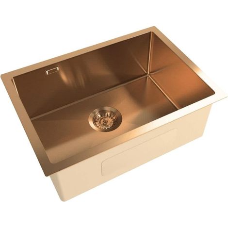Swiss Aqua Technologies Aurum Fregadero de acero inoxidable, 55x45x21 cm, oro rosa (SATSINK5545BRGU)