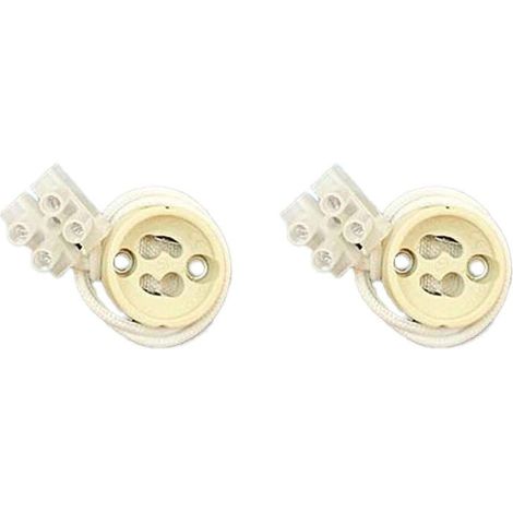 2 Pezzi Portalampade GU10 in Ceramica, Portalampada Con Connettori Inclusi