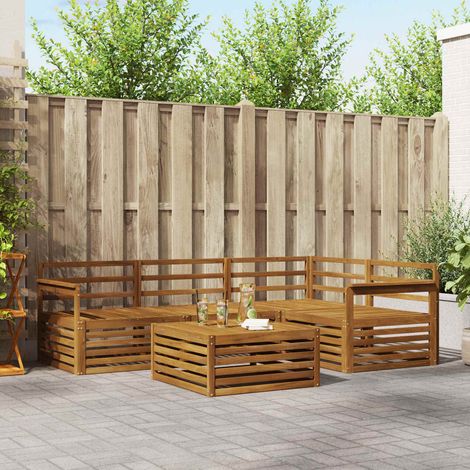vidaXL Outdoor-Sofagarnitur 5 pcs Natur Massivholz Akazie (1/5)