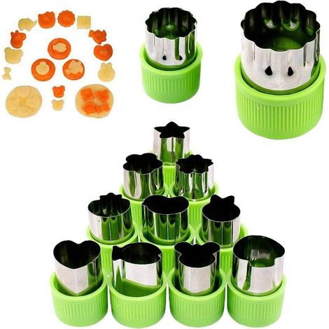 Ensemble de 12 emporte-pièces professionnels en acier inoxydable pour biscuits, gâteaux, sushis et fruits (12 modèles) (1/5)