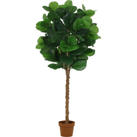 Ficus Lyrata Artificiel Arbre Plante Verte Décorative pour Intérieur Salon Bureau 160 cm - PANGIVO